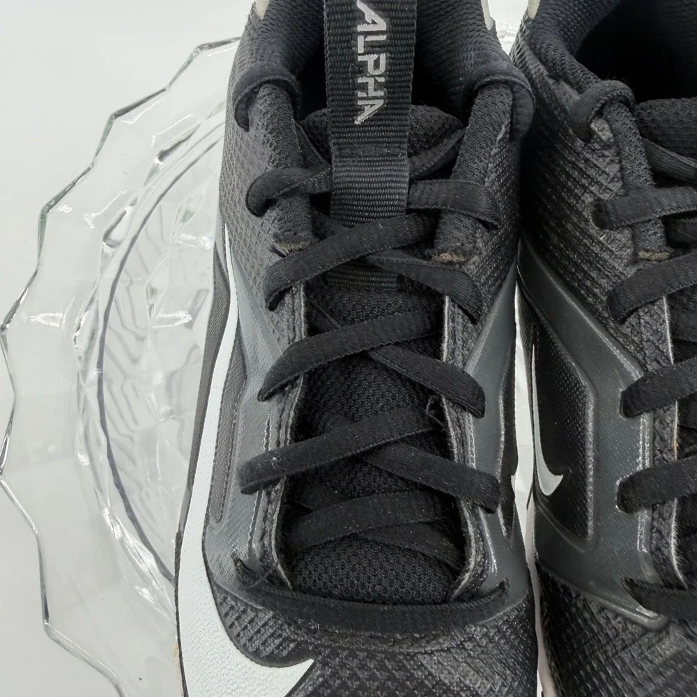 Nike Alpha Huarache 4 Keystone Low‎ Baseball Cleats Black White FQ4012-001 2.5Y